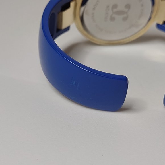 Blue And Gold Tone 6 Inch Cuff Watch - Picture 5 of 12